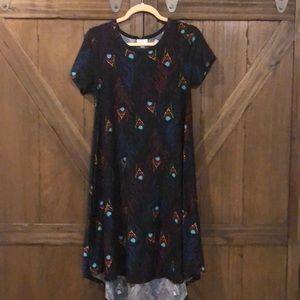 LulaRoe Peacock Feather Carly Dress